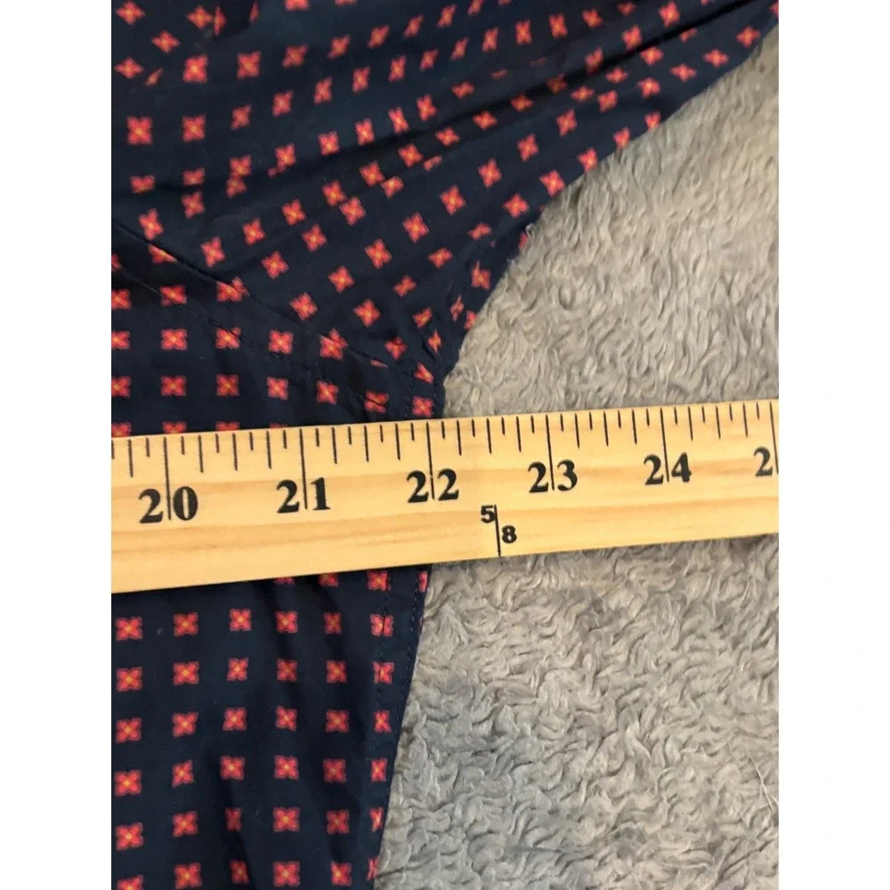 Banana Republic Mens Medium Camden Fit Geometric Blue Button Down Shirt